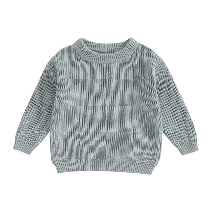 Basic Cotton Long Sleeve Sweater - PAMU8