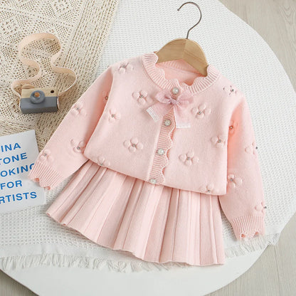 Cute Flower Bow Girls Outfit