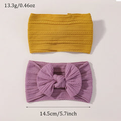 Baby Girls' Cable Knit Bow Headbands, 6-Piece Set