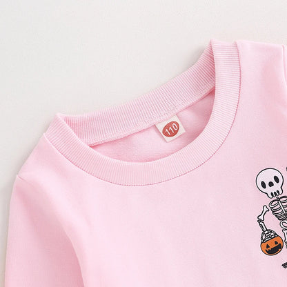 Skeleton Print Long-Sleeved Sweatshirt