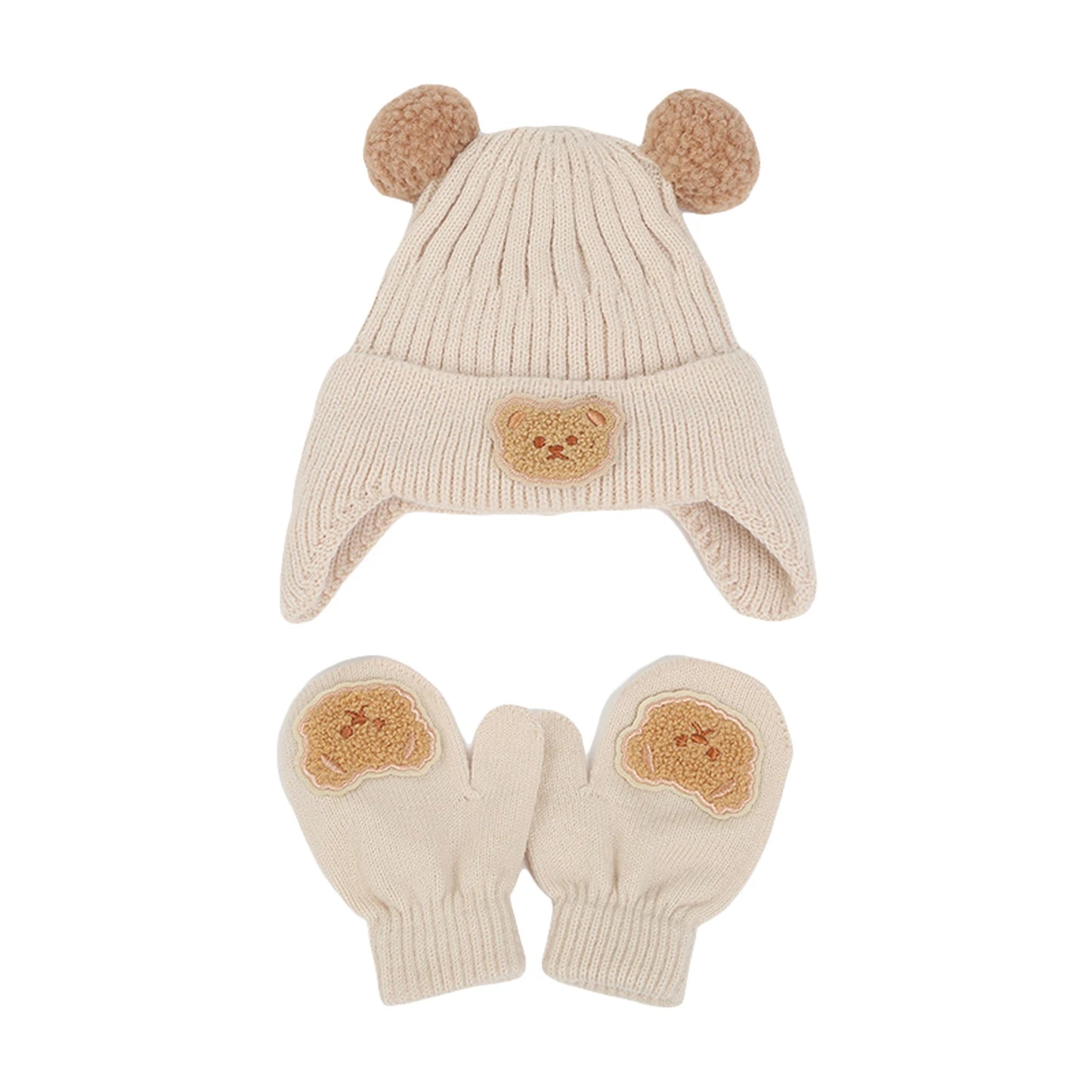 Bear Baby Knitted Hat and Gloves Set - PAMU8