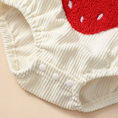 Rainbow Strawberry Embroidery Romper