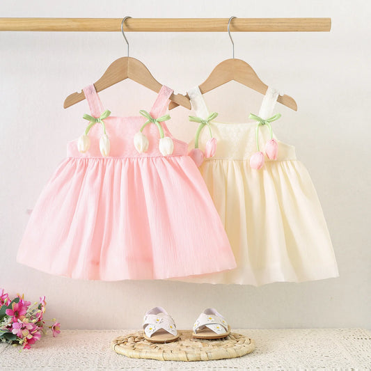Baby Girl Dress Summer Tulip Suspender Girl Dress Cute Mesh Girl Princess Dress Party Dresses For Girls