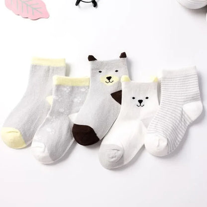 5 Pairs Cute Cat Baby Socks