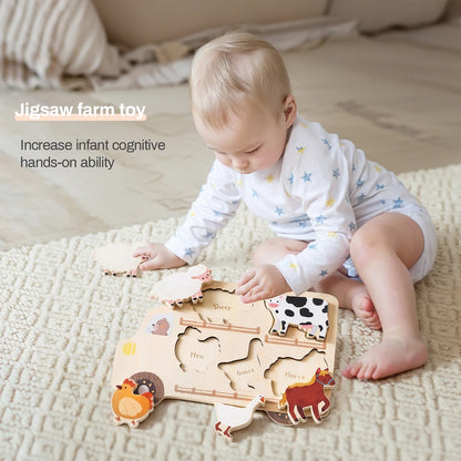 Wooden Animal Puzzles Baby Toys