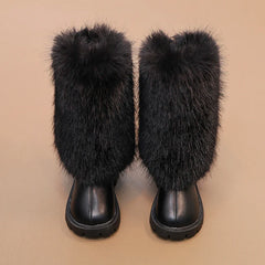 Girls High Warm Leather Boots