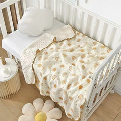 Newborn Bear Print Blanket for Crib, Stroller and Car Seat