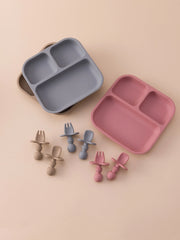 Colorful Silicone Baby Feeding Set, 2 Pieces