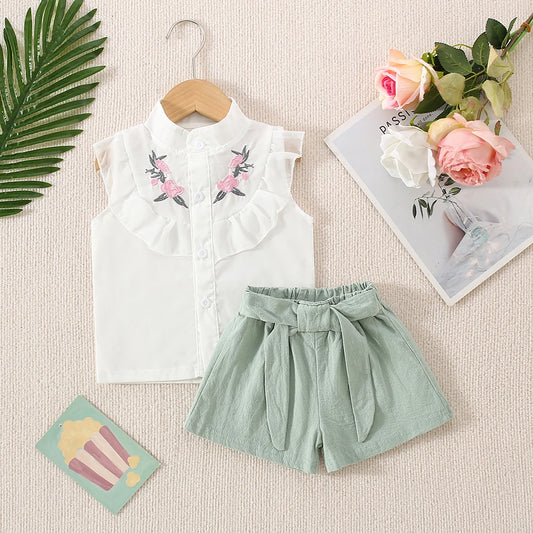 Summer Cotton Flower Baby Set