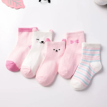 5 Pairs Cute Cat Baby Socks