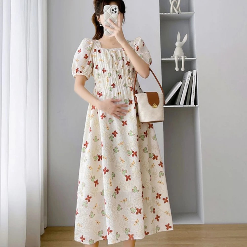 Vintage Patchwork Pregnancy Dress