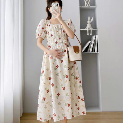 Vintage Patchwork Pregnancy Dress