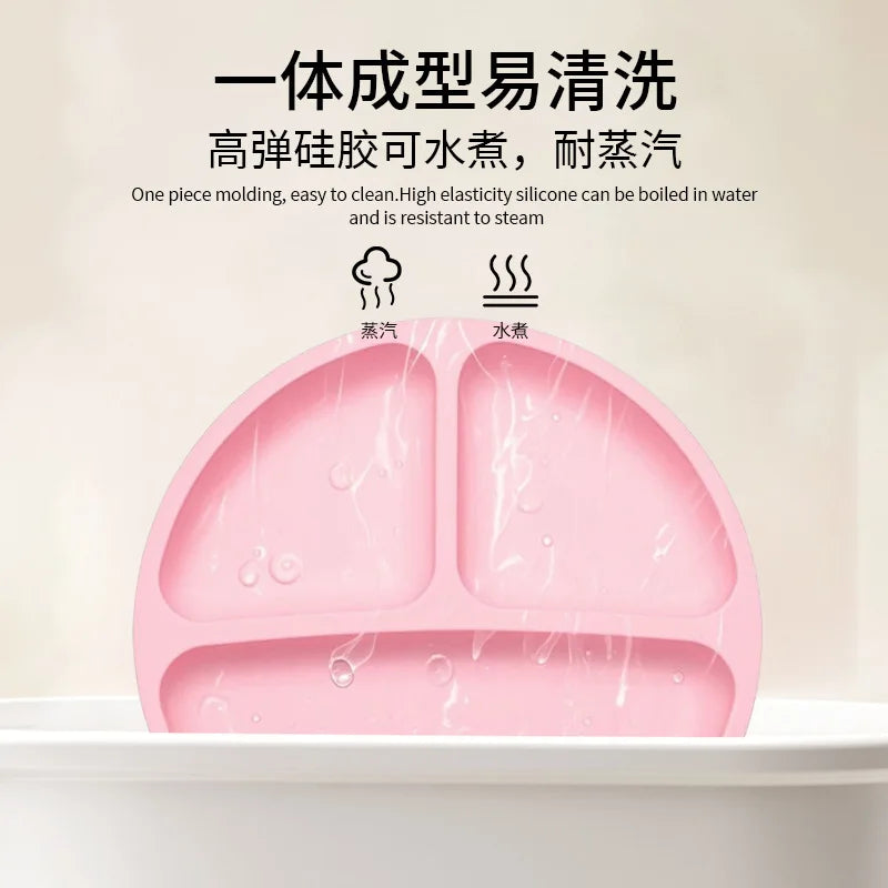 Baby Silicone Tableware Set, Suction Bowls and Utensils