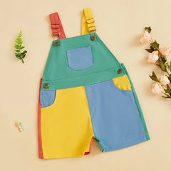 Toddler Overall Shorts, Adjustable Strap Suspender Romper