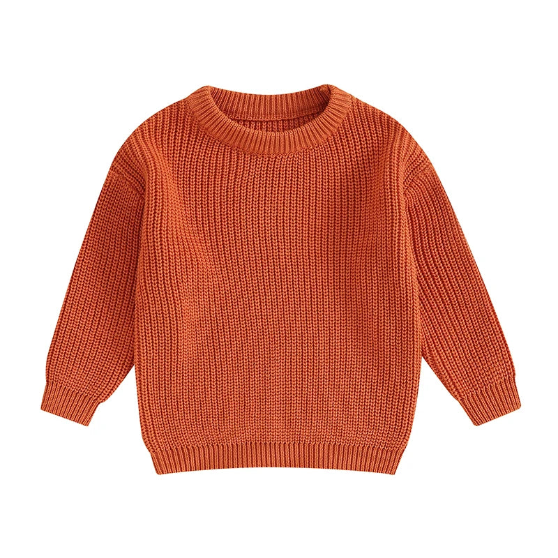 Basic Cotton Long Sleeve Sweater - PAMU8