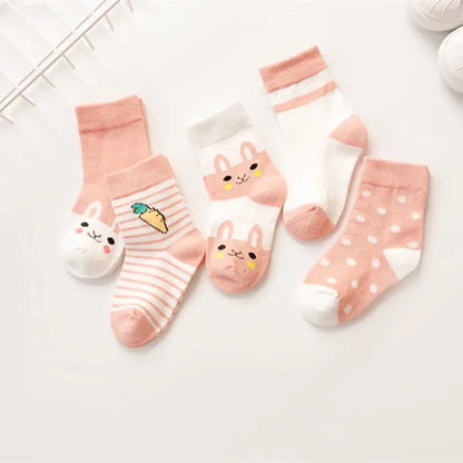 5 Pairs Cute Cat Baby Socks