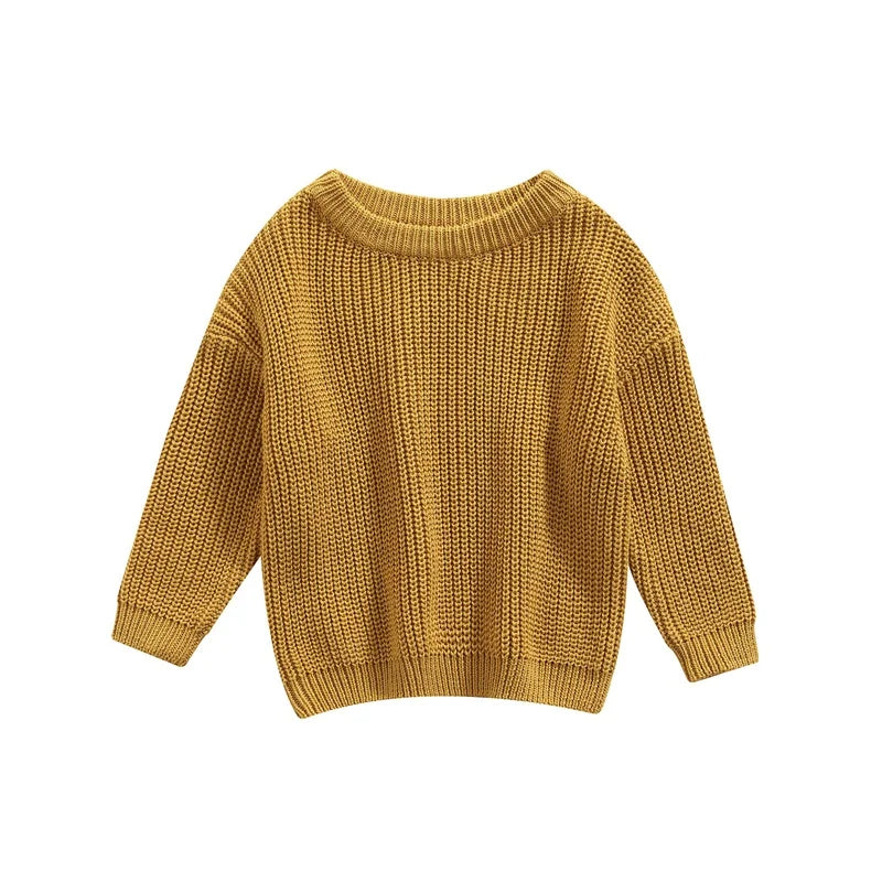 Basic Cotton Long Sleeve Sweater - PAMU8