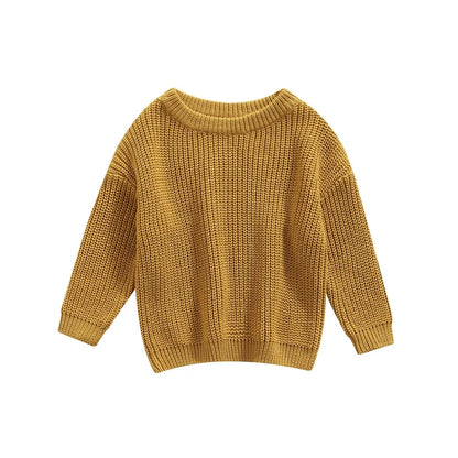 Basic Cotton Long Sleeve Sweater - PAMU8