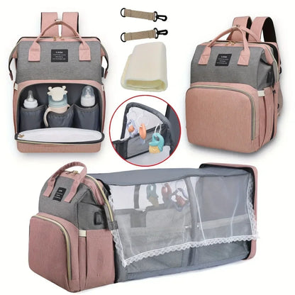 Backpack with Crib Bed & Diaper Bag