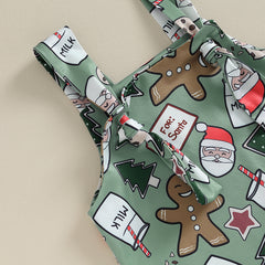 Cartoon Christmas Overall Romper