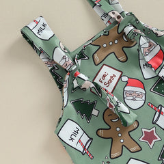 Cartoon Christmas Overall Romper