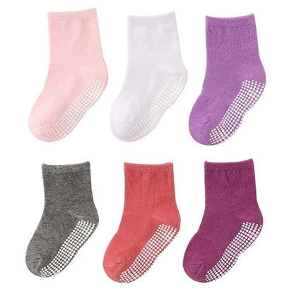 6 Pairs Spring Kids Anti-slip Socks