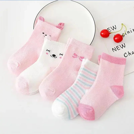 5 Pairs Cute Cat Baby Socks