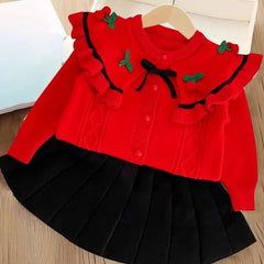 Flutter Sleeve Knitted Sweater Set