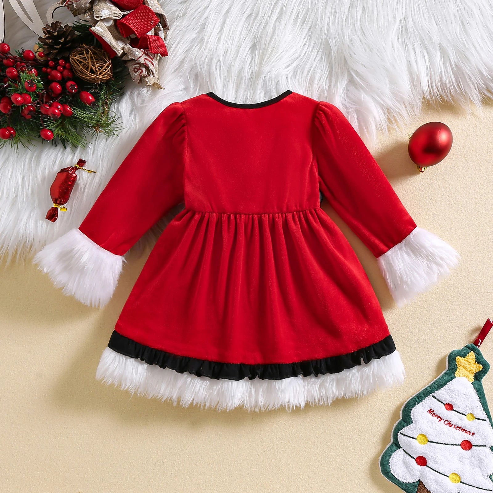 Velvet Christmas Girl Dress