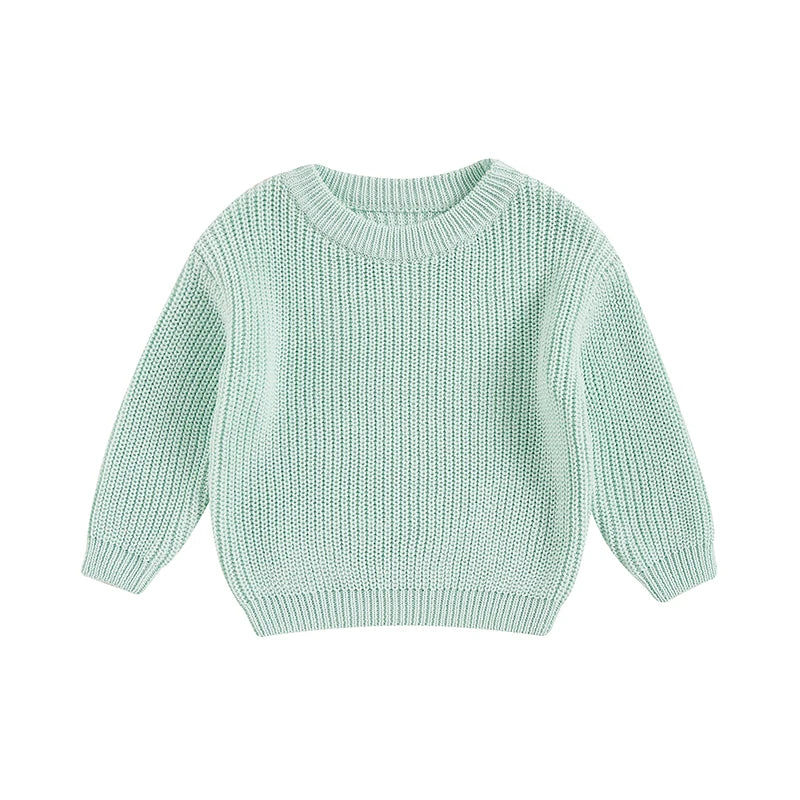 Basic Cotton Long Sleeve Sweater - PAMU8