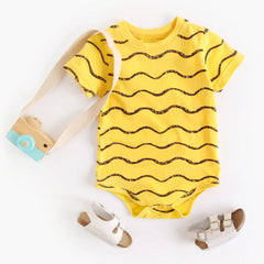 Baby Short-Sleeve Bodysuit, Summer Unisex Romper