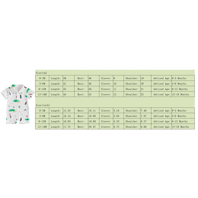 Baby Golf Romper, Half-Button Lapel Summer Jumpsuit