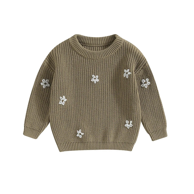 Girls Winter Flower Sweater - PAMU8