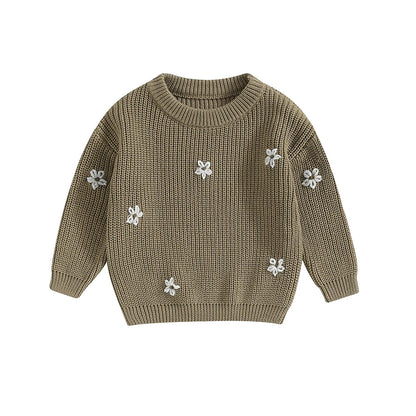 Girls Winter Flower Sweater - PAMU8