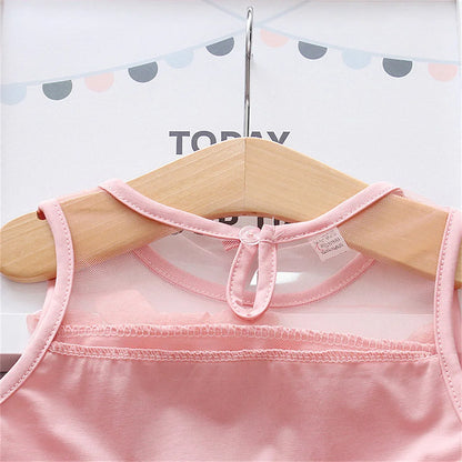 Flower Fairy Baby Girl Party Dresses Summer Children Clothes Birthday Princess Evening Mesh Dress Toddler Kids Costume 0 To 3 Y