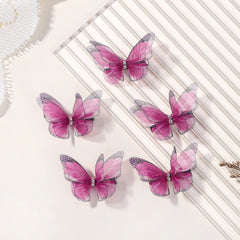 Girls' Butterfly Hair Clips, 5-Piece Mesh Barrette Set