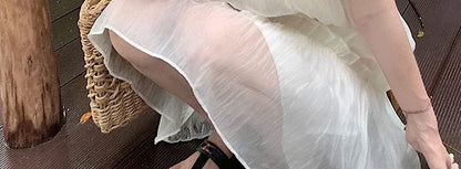 Necklace Petal Sleeve Maternity Dress