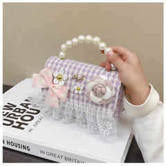 Flower Plaid Handbag for Girls (Ages 2-4)