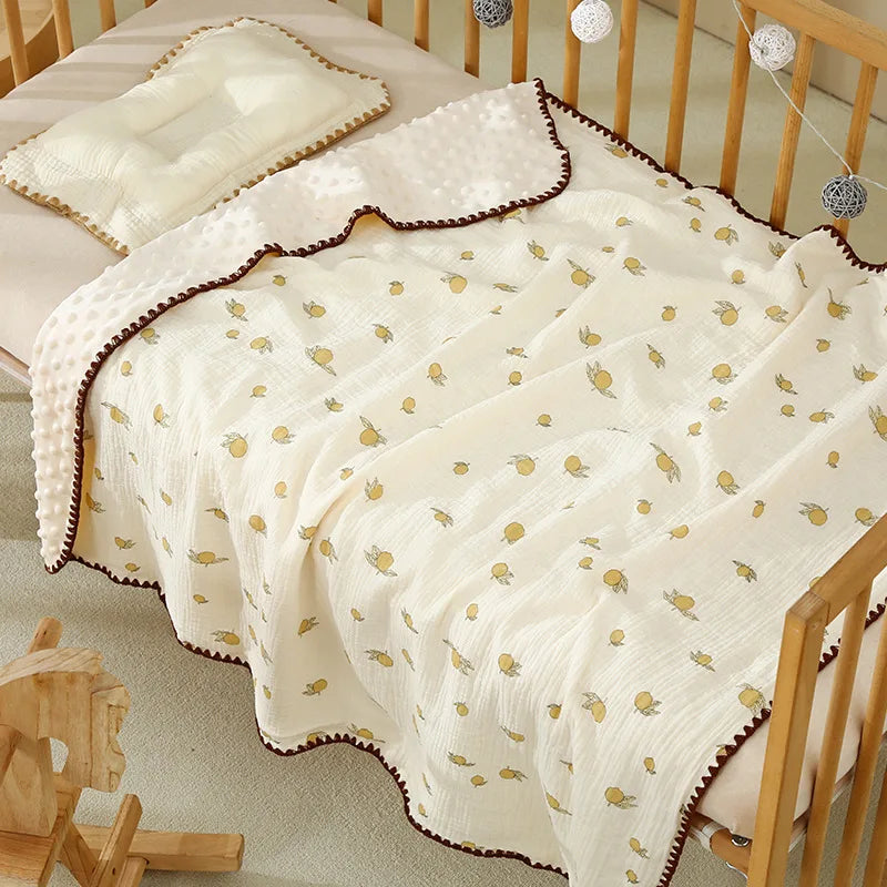 Newborn Bear Print Blanket for Crib, Stroller and Car Seat