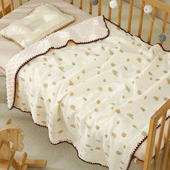 Newborn Bear Print Blanket for Crib, Stroller and Car Seat