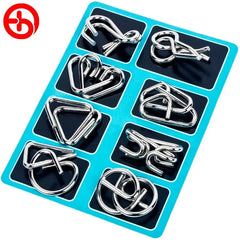 Metal Montessori Puzzle Set, 8 Brain Teaser Toys