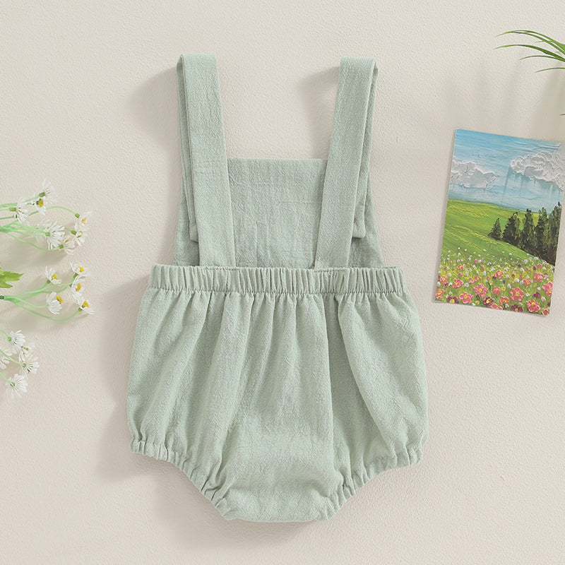 Baby Girl Duck-Print Sleeveless Romper Jumpsuit