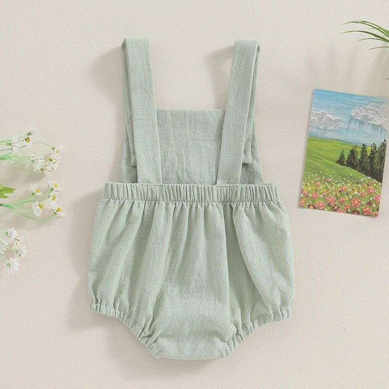 Baby Girl Duck-Print Sleeveless Romper Jumpsuit