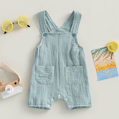 Solid Sleeveless Baby Romper