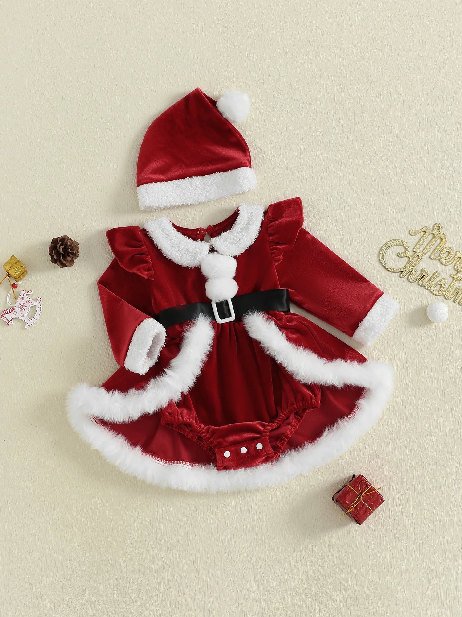 Plush Patchwork Christmas Jumpsuit