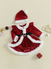 Plush Patchwork Christmas Jumpsuit