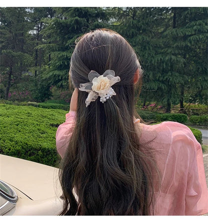 Flower Pearl Hair Ties