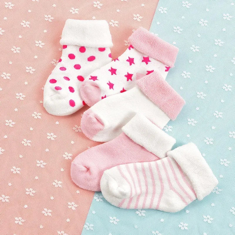 5 Pairs Warm Strip Baby Socks
