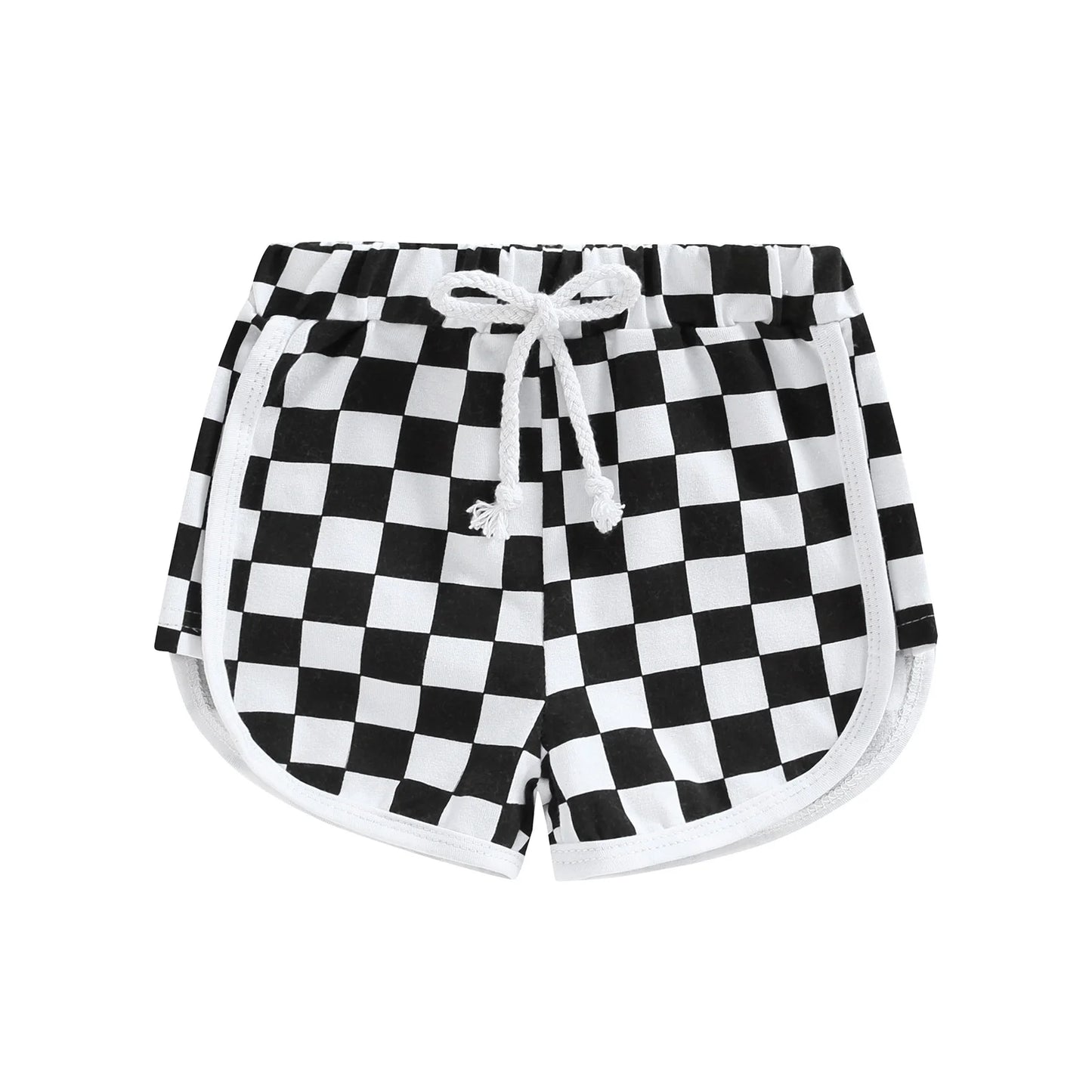 Checkerboard Print  Short Pants