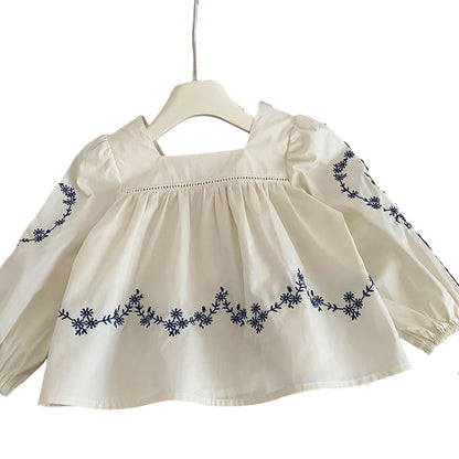 Embroidered Blouse and Heart Jeans